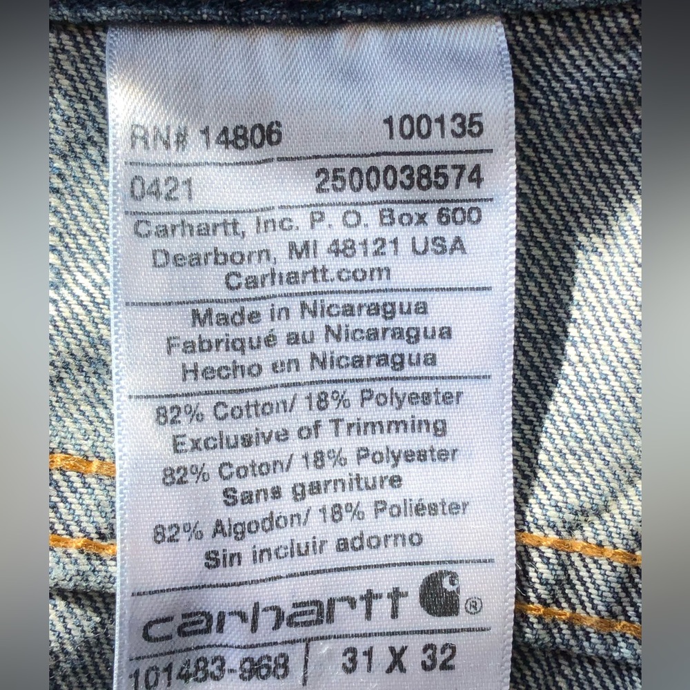 CARHARTT 31x32 dk wash jeans Barely worn and look new! Straight leg - Picture 4 of 5